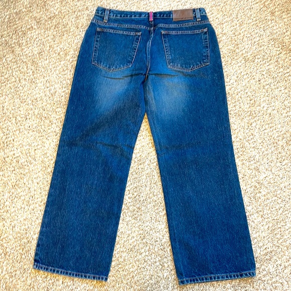 Y2K DKNY JEANS Sz 13 Short Court Dark Cotton Dark Wash 34x29 Denim Boot Cut Jean - Picture 2 of 14